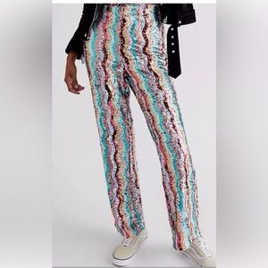 Free People Sequin Disco pants, size 10